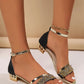 Fashion Women's Sandals Gold and Silver Low Heel Casual