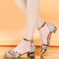 Fashion Women's Sandals Gold and Silver Low Heel Casual