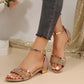 Fashion Women's Sandals Gold and Silver Low Heel Casual