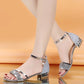 Fashion Women's Sandals Gold and Silver Low Heel Casual