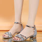 Fashion Women's Sandals Gold and Silver Low Heel Casual