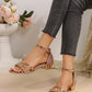 Fashion Women's Sandals Gold and Silver Low Heel Casual