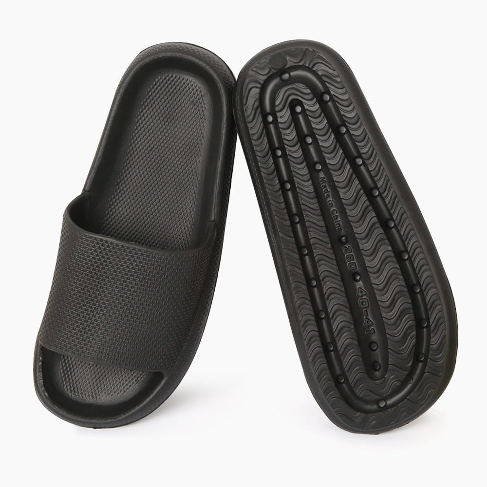 Thick Platform Slippers Cloud Slippers Non-slip EVA Soft Waterproof Women Sandals Damping Silent Bathroom Indoor Shoes for Women - Mileina Shop