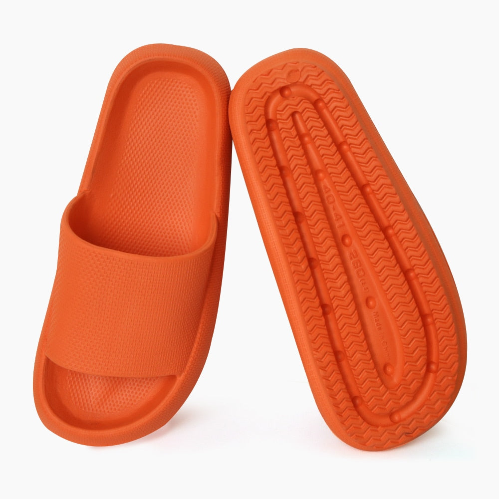 Thick Platform Slippers Cloud Slippers Non-slip EVA Soft Waterproof Women Sandals Damping Silent Bathroom Indoor Shoes for Women - Mileina Shop
