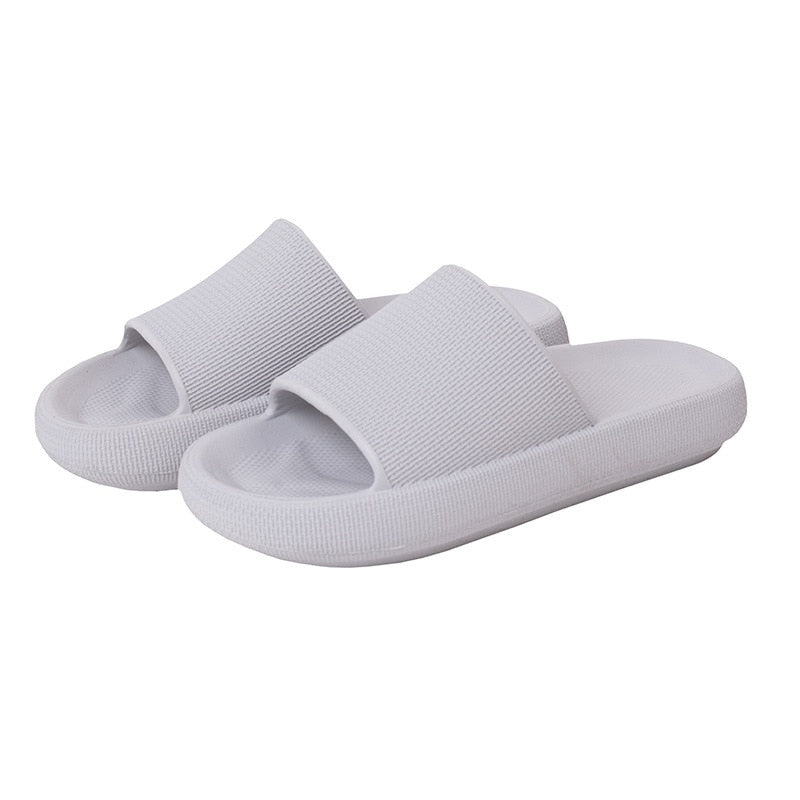 Thick Platform Slippers Cloud Slippers Non-slip EVA Soft Waterproof Women Sandals Damping Silent Bathroom Indoor Shoes for Women - Mileina Shop