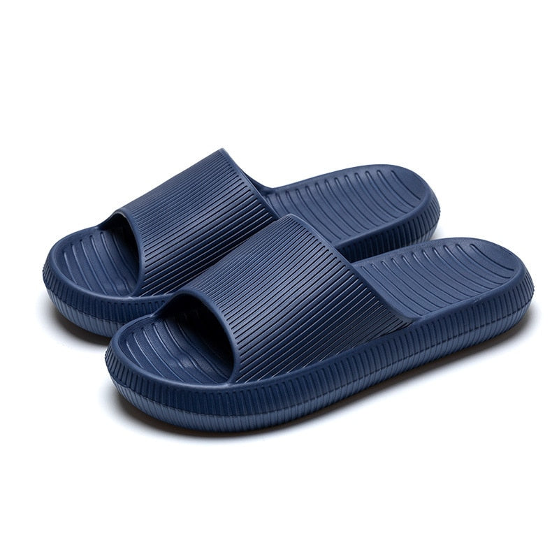 Thick Platform Slippers Cloud Slippers Non-slip EVA Soft Waterproof Women Sandals Damping Silent Bathroom Indoor Shoes for Women - Mileina Shop