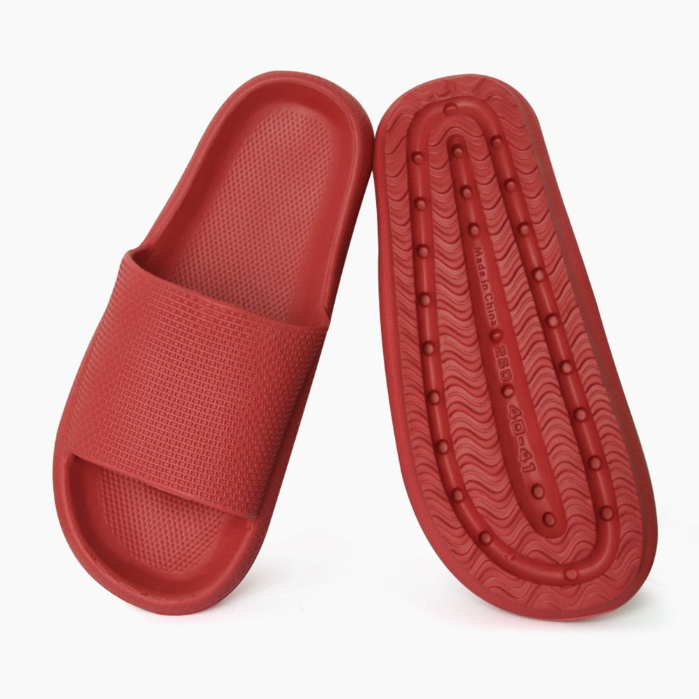 Thick Platform Slippers Cloud Slippers Non-slip EVA Soft Waterproof Women Sandals Damping Silent Bathroom Indoor Shoes for Women - Mileina Shop