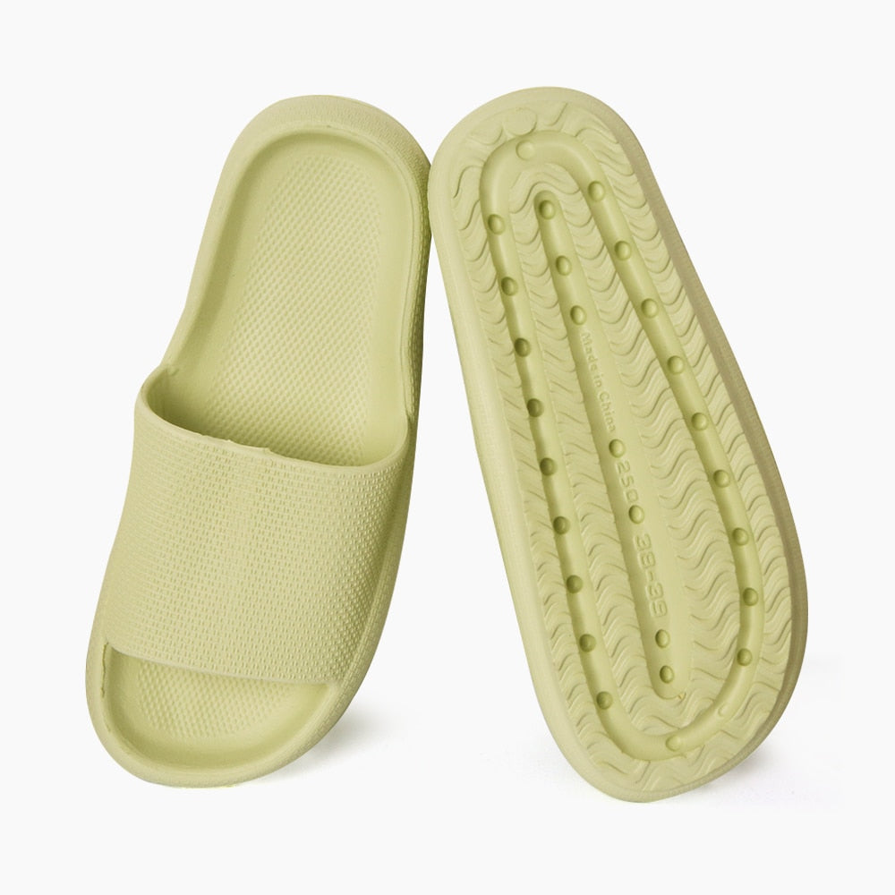 Thick Platform Slippers Cloud Slippers Non-slip EVA Soft Waterproof Women Sandals Damping Silent Bathroom Indoor Shoes for Women - Mileina Shop