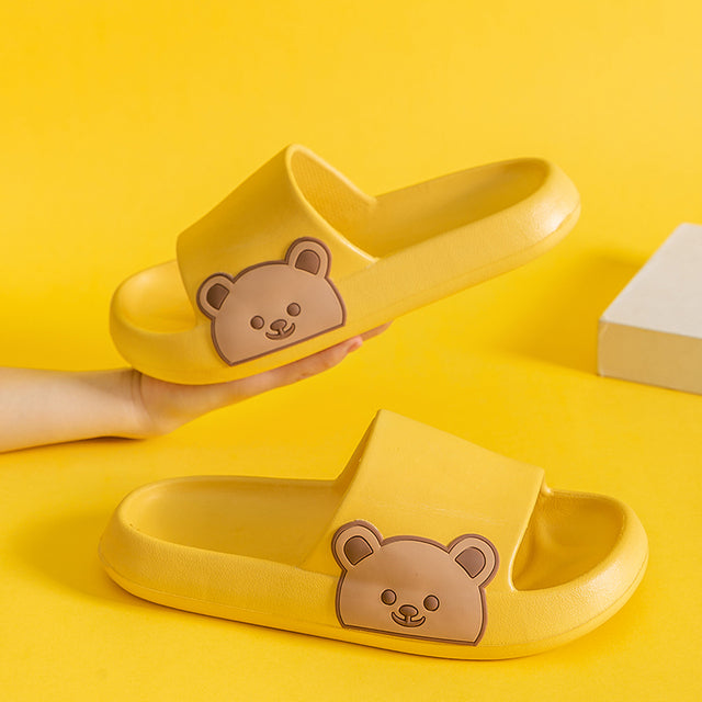 Soft Summer Women Men Cartoon Thick Sole Slippers Non-Slip Indoor Outdoor Sandals Casual Flat Flip Flops Dissolving Ladies Shoes - Mileina Shop