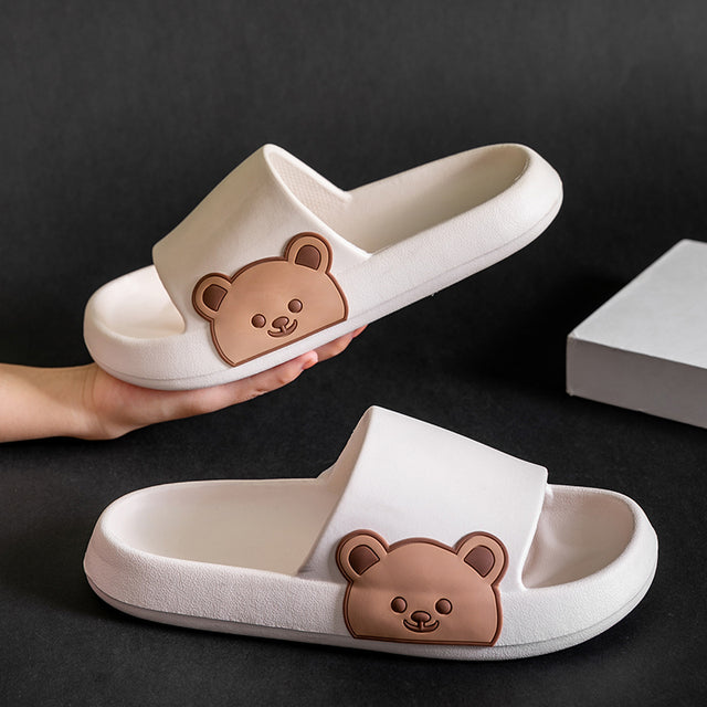 Soft Summer Women Men Cartoon Thick Sole Slippers Non-Slip Indoor Outdoor Sandals Casual Flat Flip Flops Dissolving Ladies Shoes - Mileina Shop