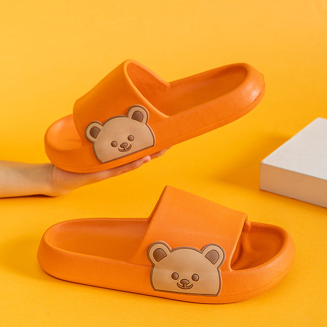 Soft Summer Women Men Cartoon Thick Sole Slippers Non-Slip Indoor Outdoor Sandals Casual Flat Flip Flops Dissolving Ladies Shoes - Mileina Shop