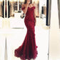 Off the Shoulder Long Mermaid Evening Dresses Lace abiti da sera Applique Robe De Soiree longue Formal Gowns abiye gece elbisesi - Mileina Shop