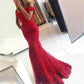 Off the Shoulder Long Mermaid Evening Dresses Lace abiti da sera Applique Robe De Soiree longue Formal Gowns abiye gece elbisesi - Mileina Shop