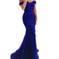 Off the Shoulder Long Mermaid Evening Dresses Lace abiti da sera Applique Robe De Soiree longue Formal Gowns abiye gece elbisesi - Mileina Shop