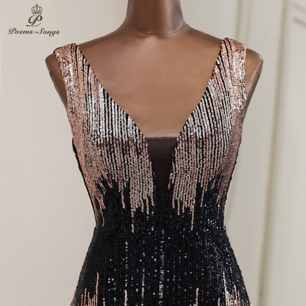 New Sexy deep V neck style mermaid evening dresses vestidos formales vestidos de fiesta robe de soiree de mariage - Mileina Shop