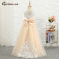 Puffy Tulle Lace Ball Gown Flower Girl Dresses Long Sleeve Girl Princess Dress Illusion Girl Wedding Party Dress First Communion - Mileina Shop