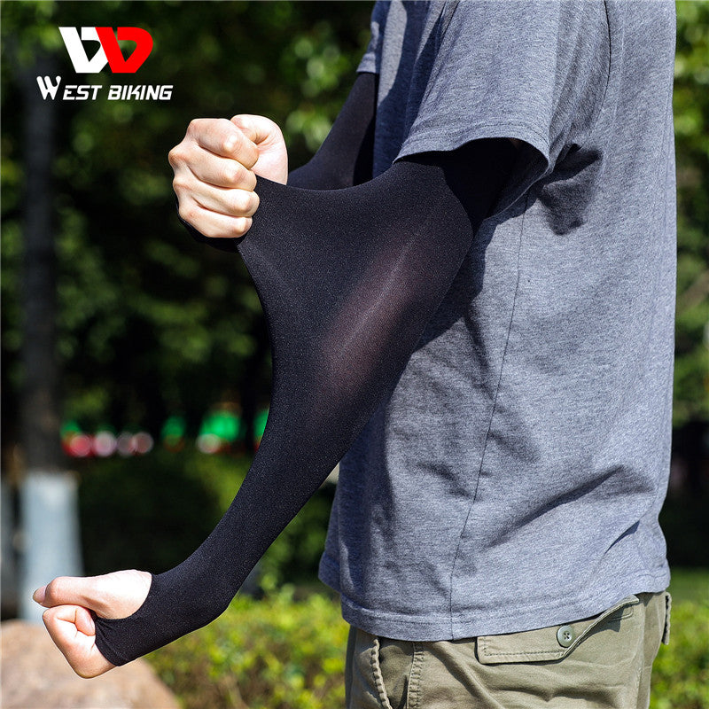 WEST BIKING Arm Sleeves- Ice Fabric Breathable Quick Dry Running- Long Arm Cover Cycling /Arm Sleeves - Mileina Shop