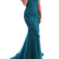 Off the Shoulder Long Mermaid Evening Dresses Lace abiti da sera Applique Robe De Soiree longue Formal Gowns abiye gece elbisesi - Mileina Shop