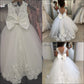 Puffy Tulle Lace Ball Gown Flower Girl Dresses Long Sleeve Girl Princess Dress Illusion Girl Wedding Party Dress First Communion - Mileina Shop