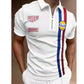 New Summer High Quality Men Polo Shirts High Street Print Casual Short Sleeve Mens Shirts Turn-Down Collar Zipper Polo Shirt Men - Mileina Shop