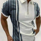 New Summer High Quality Men Polo Shirts High Street Print Casual Short Sleeve Mens Shirts Turn-Down Collar Zipper Polo Shirt Men - Mileina Shop