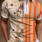 New Summer High Quality Men Polo Shirts High Street Print Casual Short Sleeve Mens Shirts Turn-Down Collar Zipper Polo Shirt Men - Mileina Shop