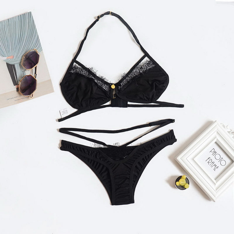 Sexy Bikini Lingerie Set  Bathing Suit Hollow Out Bikinis /Underwear Suit G-String Panties Seamless Bra Set Women Swimsuit - Mileina Shop