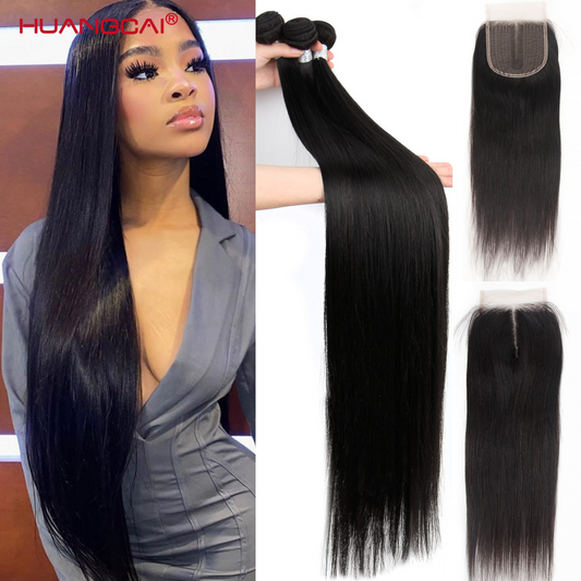 Long Straight Bundles  Brazilian With Closure - Mileina Shop