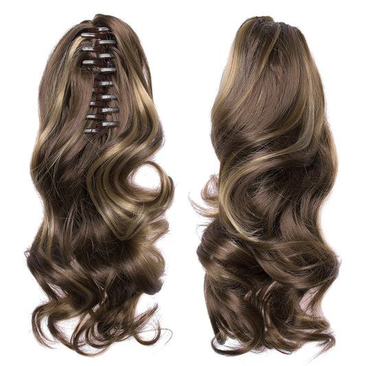 TOPREETY Synthetic Hair Heat Resistant 90gr Wavy Claw Clip in/on Ponytail Hair Extensions CP-222 - Mileina Shop