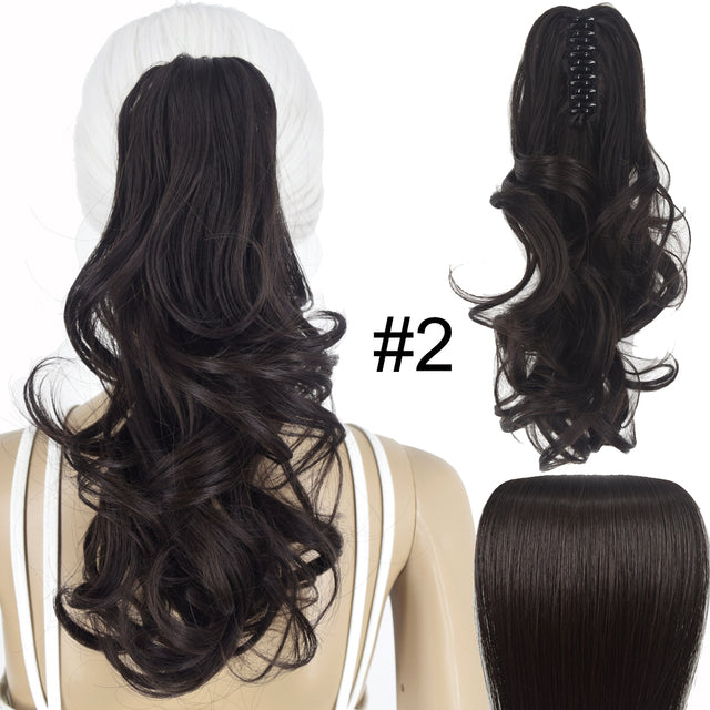TOPREETY Synthetic Hair Heat Resistant 90gr Wavy Claw Clip in/on Ponytail Hair Extensions CP-222 - Mileina Shop