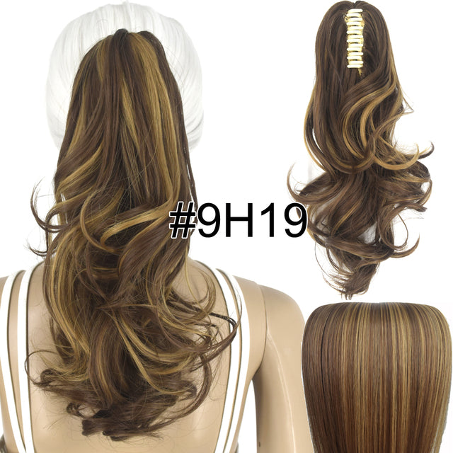 TOPREETY Synthetic Hair Heat Resistant 90gr Wavy Claw Clip in/on Ponytail Hair Extensions CP-222 - Mileina Shop