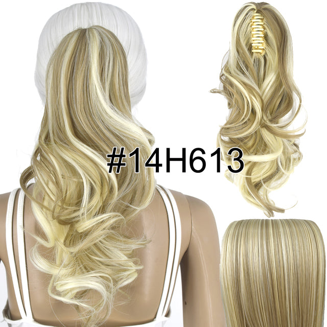 TOPREETY Synthetic Hair Heat Resistant 90gr Wavy Claw Clip in/on Ponytail Hair Extensions CP-222 - Mileina Shop
