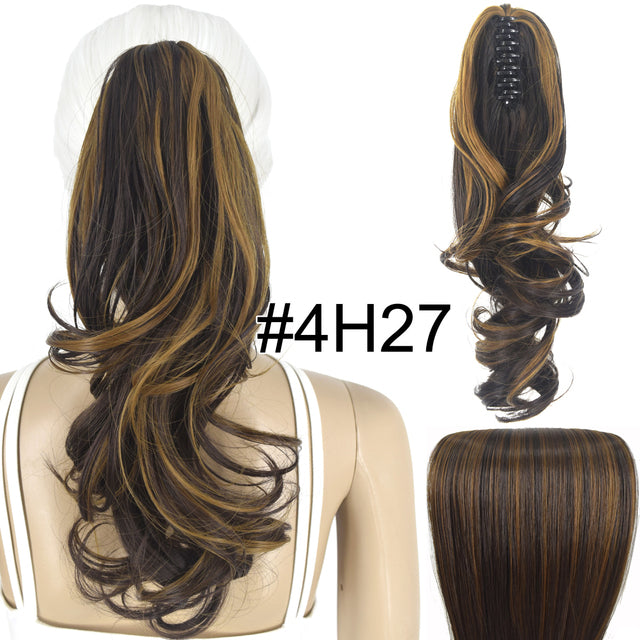 TOPREETY Synthetic Hair Heat Resistant 90gr Wavy Claw Clip in/on Ponytail Hair Extensions CP-222 - Mileina Shop