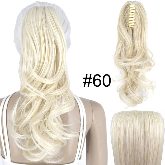 TOPREETY Synthetic Hair Heat Resistant 90gr Wavy Claw Clip in/on Ponytail Hair Extensions CP-222 - Mileina Shop
