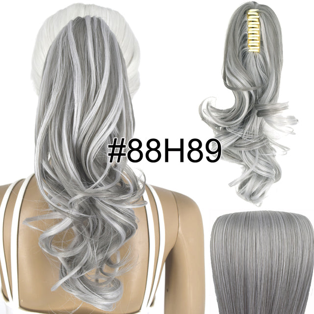 TOPREETY Synthetic Hair Heat Resistant 90gr Wavy Claw Clip in/on Ponytail Hair Extensions CP-222 - Mileina Shop